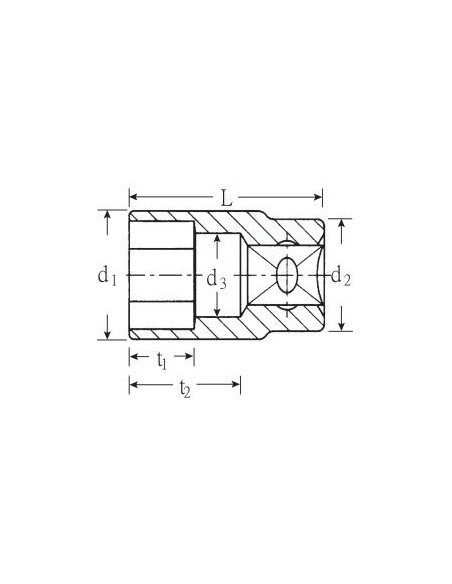 Llave de vaso 3/8" DIN 3124 mod 456