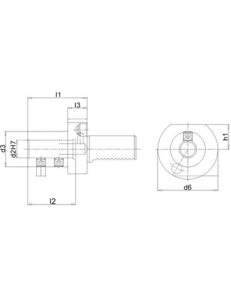 Soporte VDI para broca con plaquita E1