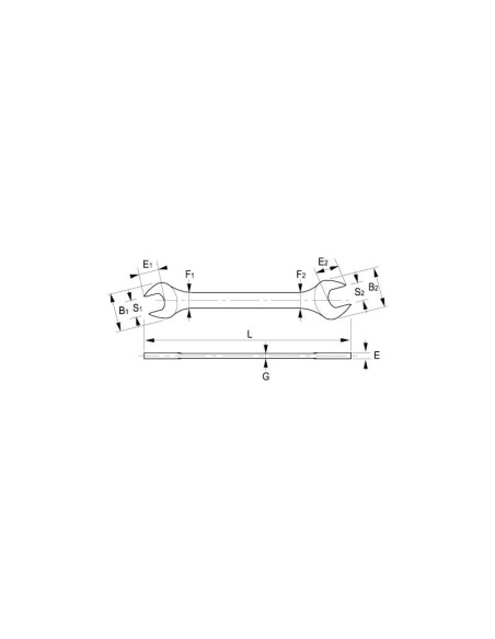 Llave fija 2 bocas cromada mate modelo 10
