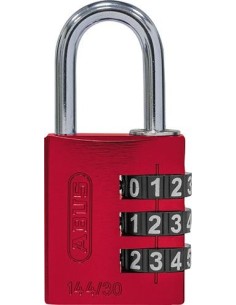 Candado concombinacion dígitos 144 - 30 etiqueta bloqueo roja