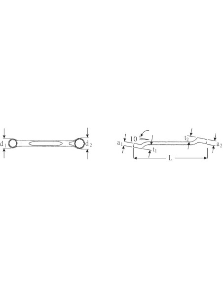 Llave dos bocas estrella corta mod 180A