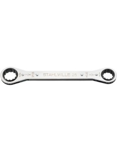 Llave carraca doble poligonal cromada mod 25ASP
