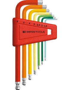 Juego llaves Allen en soporte plástico  Rainbow punta esferica