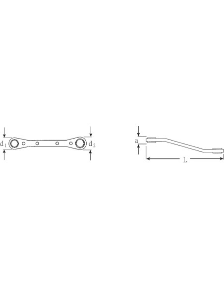 Llave carraca doble poligonal cromada mod 26A