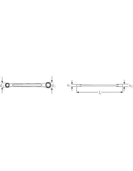 Llave dos bocas estrella plana mod 21TX TORX