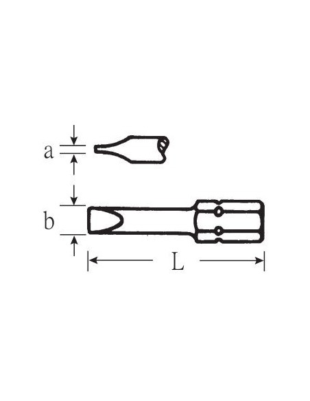 Punta 1/4" huella plana DIN 3127 E6.3 mod 1242-1250