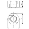 Tuerca TWINNUT sin Garra de apriete completa con reborde 6333S