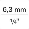 Pieza llave de vaso hexagonal larga 1 / 4 pulgadas