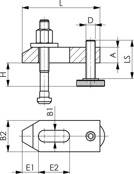 Brida sujeción DIN6314V reforzada