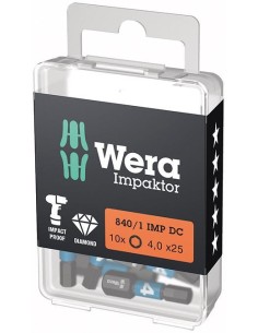 Punta Impaktor 1 / 4 pulgadas DIN 3126 C6,3 hembra hexagonal Paquete 10 unidades