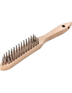 Cepillo mano alambre V4A liso 3 filas