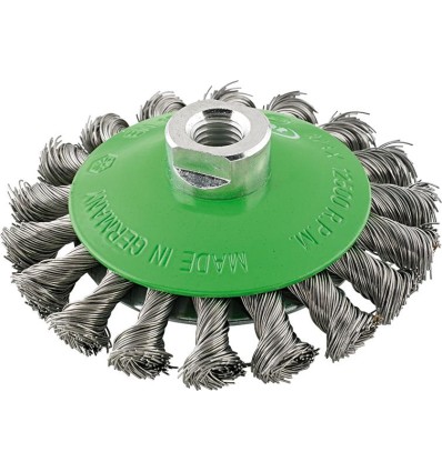 Cepillo cónico inoxidable M14 trenzado