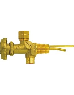Válvula para bombona pequeña propano G3/8 pulgadas izquieda con seguro de sobrepresión