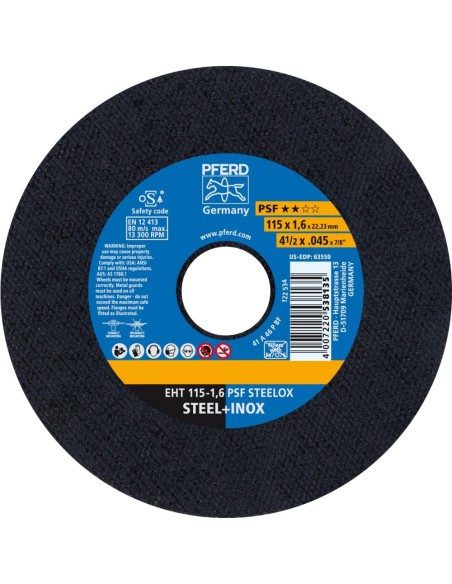 Disco de corte inox EHT buenas prestaciones PSF-INOX