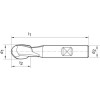 Fresa esférica corta DIN327 HSSCo8 TiALN tipo N
