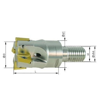 Fresa atornillable 90 grados Z2 refrigeración interna para APKT10