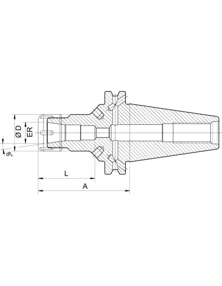 Portapinzas DIN69871ADB SK40 corto