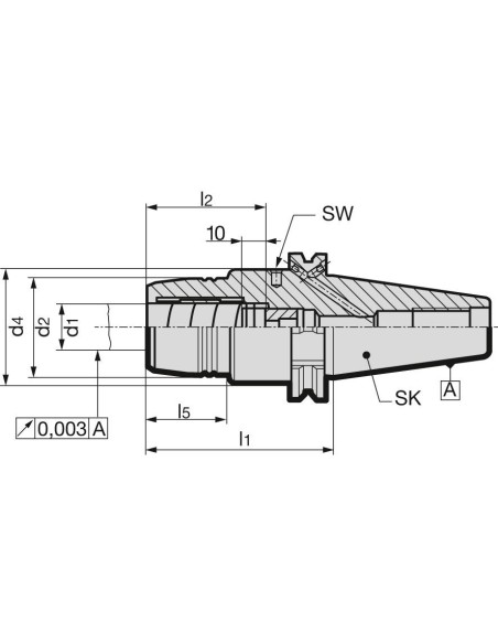 Mandril sujecion dilatación DIN69871ADB SK40