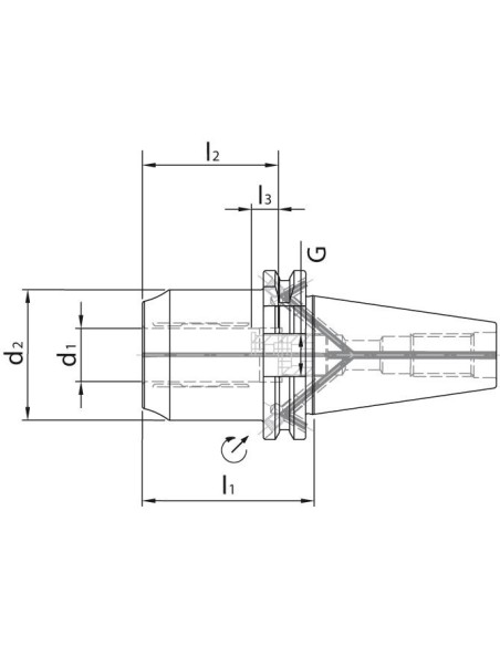 Mandril de sujeción HPH DIN69871ADB SK40