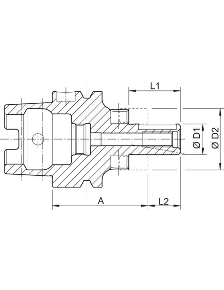 Cono portafresas combinado DIN69893A HSK-A63