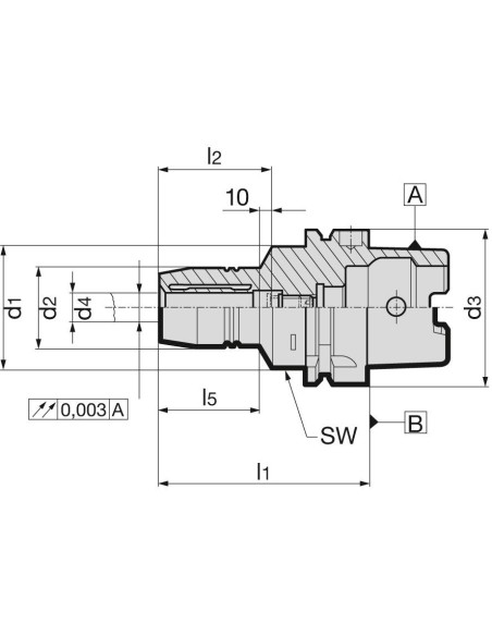 Mandril sujecion por expansion hidraulica DIN69893A HSK-A63