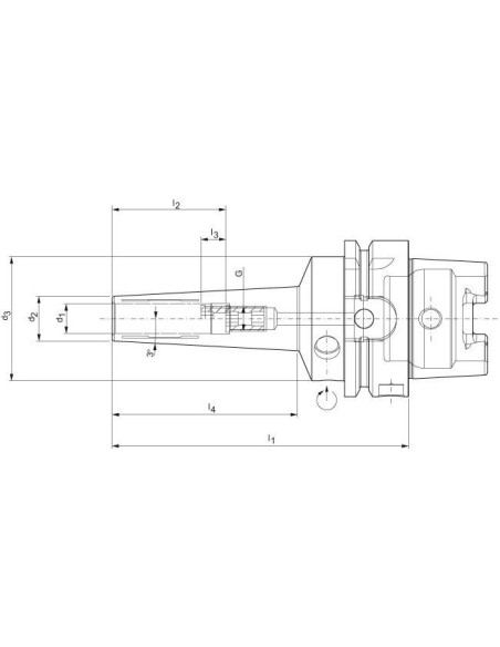 Mandril sujeción HPH 3 grados DIN69893A HSK-A63