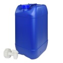 GARRAFA 25 LITROS CON GRIFO PARA PRODUCTOS QUIMICOS COLOR AZUL