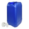 GARRAFA 25 LITROS CON GRIFO PARA PRODUCTOS QUIMICOS COLOR AZUL