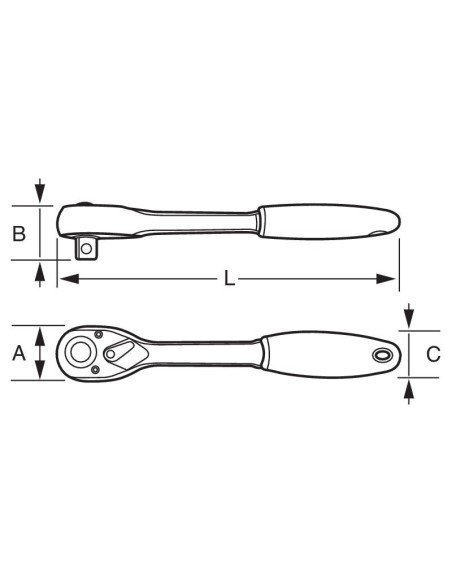 CARRACA 1/4" REVERSIBLE TIPO PERA