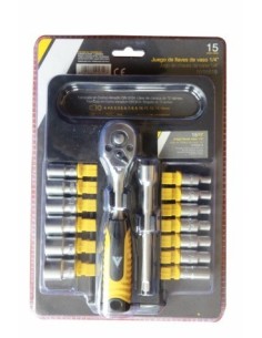 LLAVE VASO HEXAG. 1/4" 72 DIENT. C.V. NIVEL 15 PZ