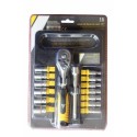 LLAVE VASO HEXAG. 1/4" 72 DIENT. C.V. NIVEL 15 PZ
