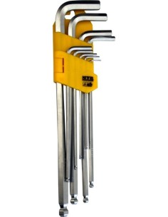 LLAVE ALLEN P/BOLA 1.5-10MM LARGA CROM NIVEL 8 PZ