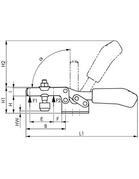 Brida horizontal 6830NI tamaño 0 inoxidable