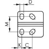 Brida horizontal 6830NI tamaño 0 inoxidable