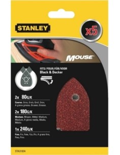 HOJA LIJA MOUSE 2XGR080+2XGR180+1XGR240 VARIADAS STANLEY 5 P