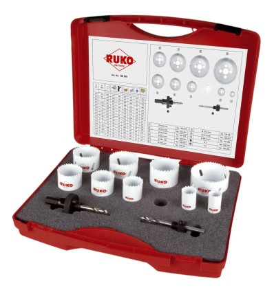 JUEGO DE 8 CORONAS PERFORADORAS HSS-CO 8 PARA ELECTRICIDAD TIPO EK2