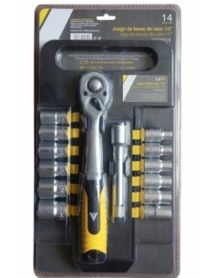 LLAVE VASO HEXAG. 1/2" 72 DIENT. C.V. NIVEL 14 PZ