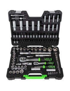 JUEGO HERRAMIENTAS 1/4-1/2" 108 PZAS PROFESIONAL