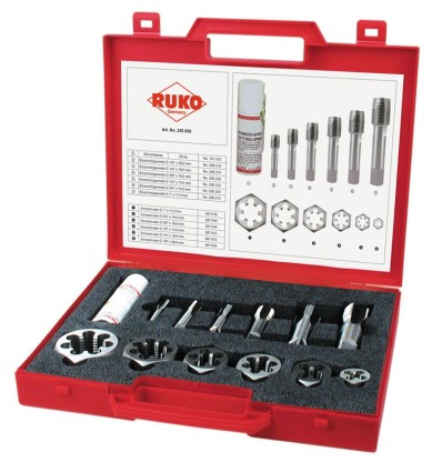 JUEGO DE MACHOS HSS DE REPARACION PARA ROSCAS DE TUBERIAS CILINDRICAS SANIATRIAS