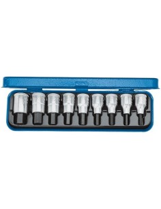 JUEGO PUNTAS DESTORNILLADOR 1/2 PULGADAS HEMBRA HEXAGONAL 5/17MM DE 9 PIEZAS