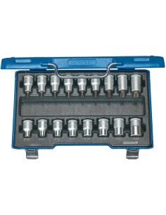JUEGO VASOS 1/2 PULGADAS T20 HASTA T60 Y E10 HASTA E24 17 PIEZAS