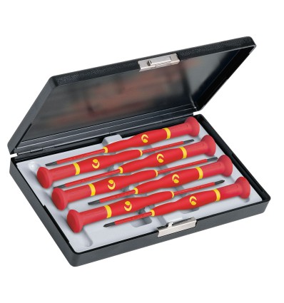 JUEGOS DE 7 DESTORNILLADORES DE PRECISION WITTRON VDE EN ESTUCHE DE PLASTICO ANT