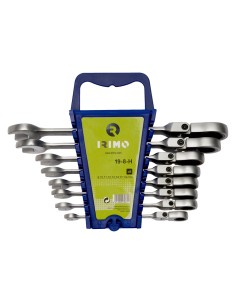 JUEGO 8 LLAVES COMBINADAS CARRACA CABEZA FLEXIBLE 8-19MM