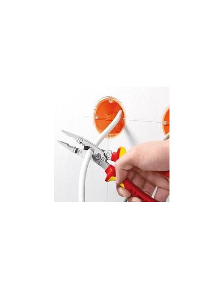 ALICATES PARA INSTALACION ELECTRICA CROMADO VDE CON MANGO 2 COMPONENTES 200MM