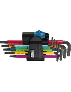 JUEGO LLAVES ALLEN ACODADA 9 PIEZAS MULTICOLOR HF W