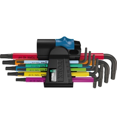 JUEGO LLAVES ALLEN ACODADA 9 PIEZAS MULTICOLOR HF W