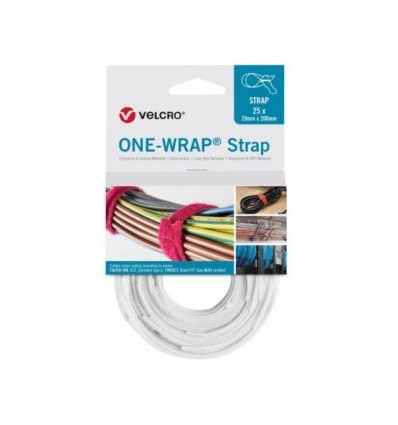 CINTA AUTOCIERRE 20MMX200MM BL ONE-WRAP VELCRO