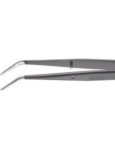 PINZA DE PRECISION PUNTIAGUDA CURVADA 155MM NEGRO