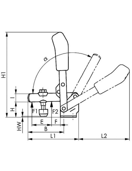 Brida sujeción vertical 6800NI tamaño 0 inoxidable