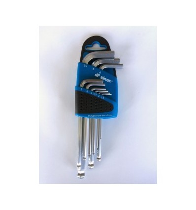 JUEGO LLAVES ALLEN BOLA 9 PZAS 1,5-10MM